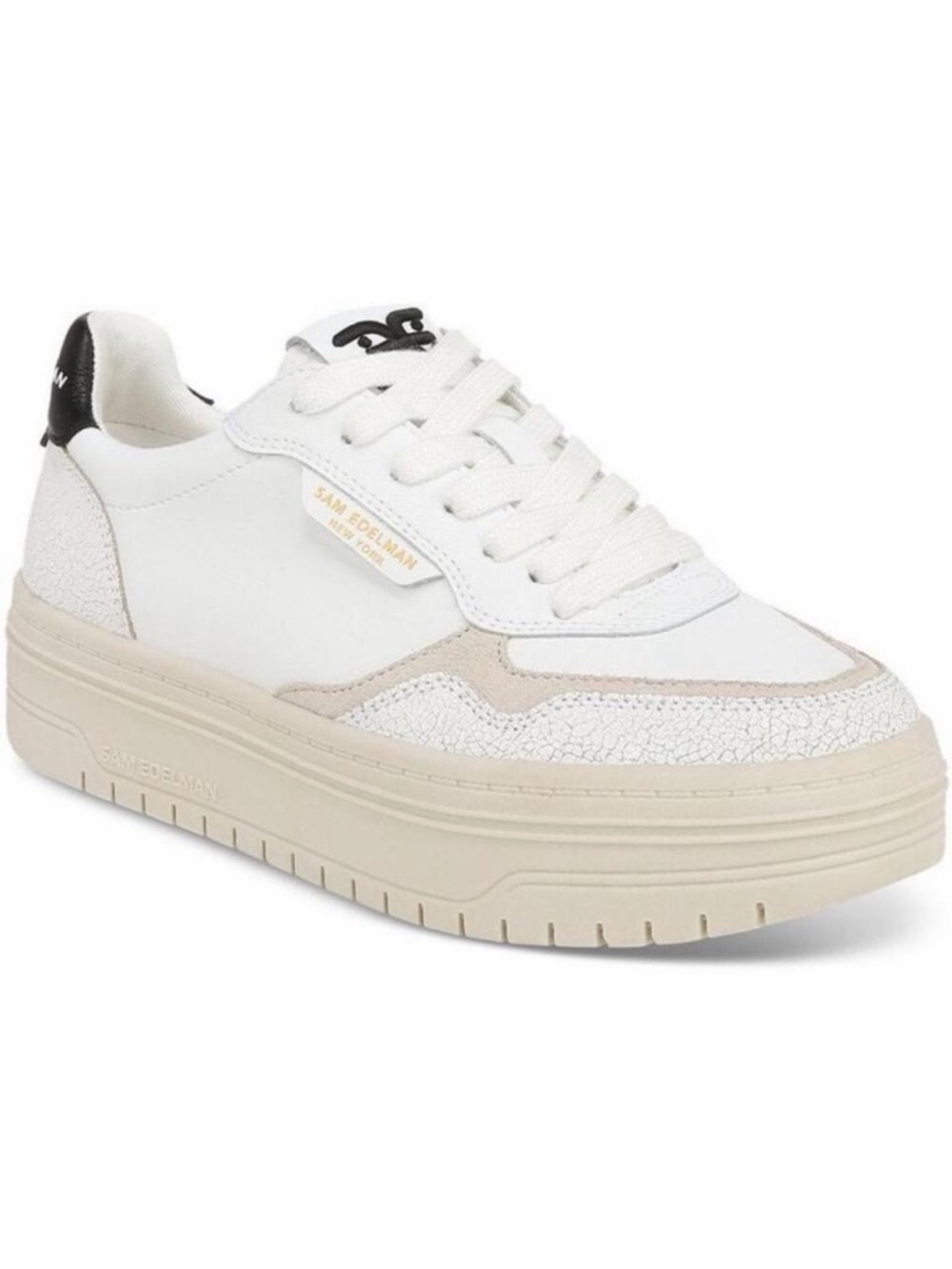 Sam Edelman Blaine Leather Platform Sneakers White 7.5